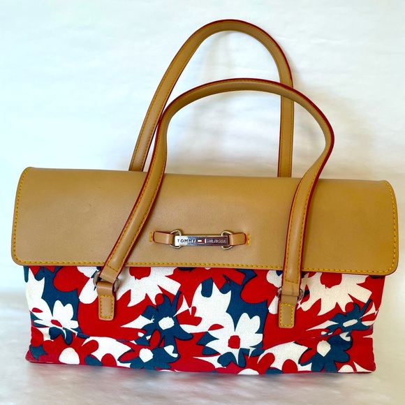 Tommy Hilfiger Bags Tommy Hilfiger Red White Blue Floral Bag Poshmark